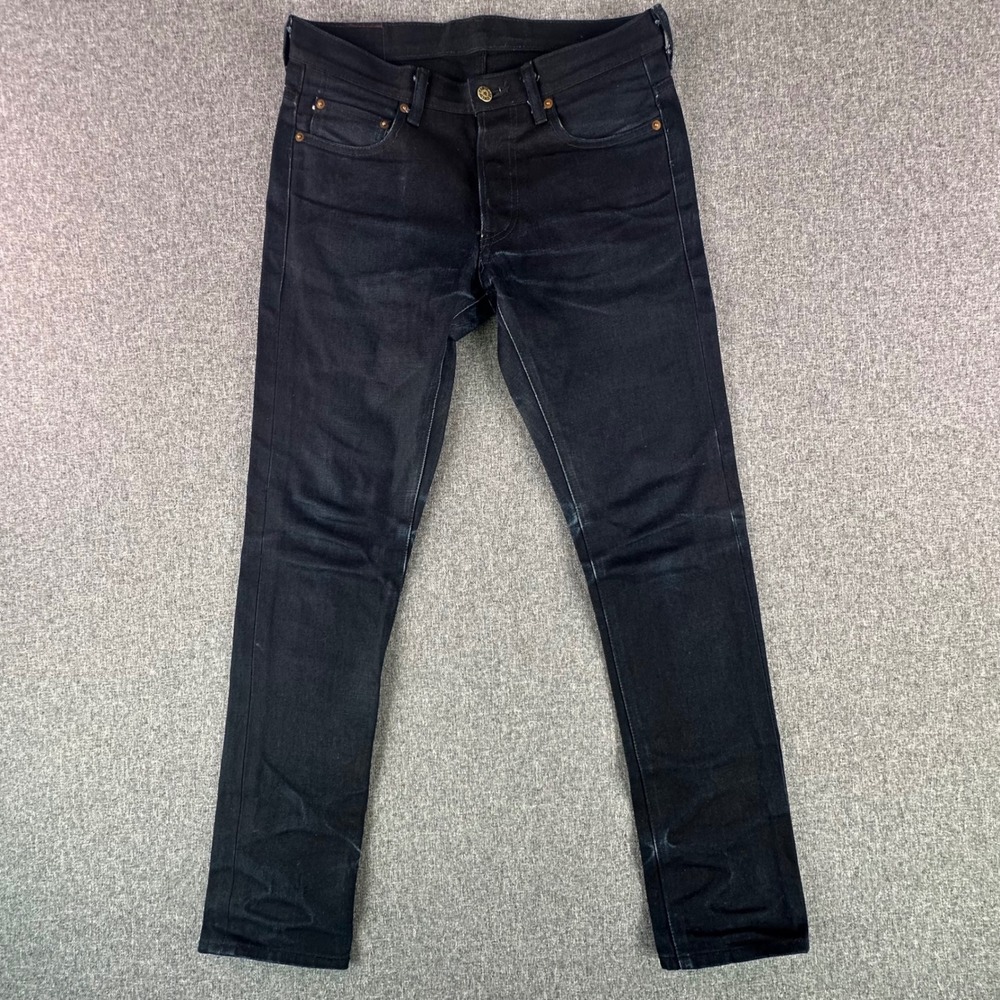 Naked & Famous Jeans Mens 30 SkinnyGuy Indigo Slub Selvedge Kamikaze Attack